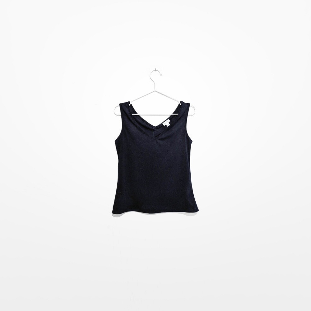 BCBGMaxAzria Navy V-Neck Tank
